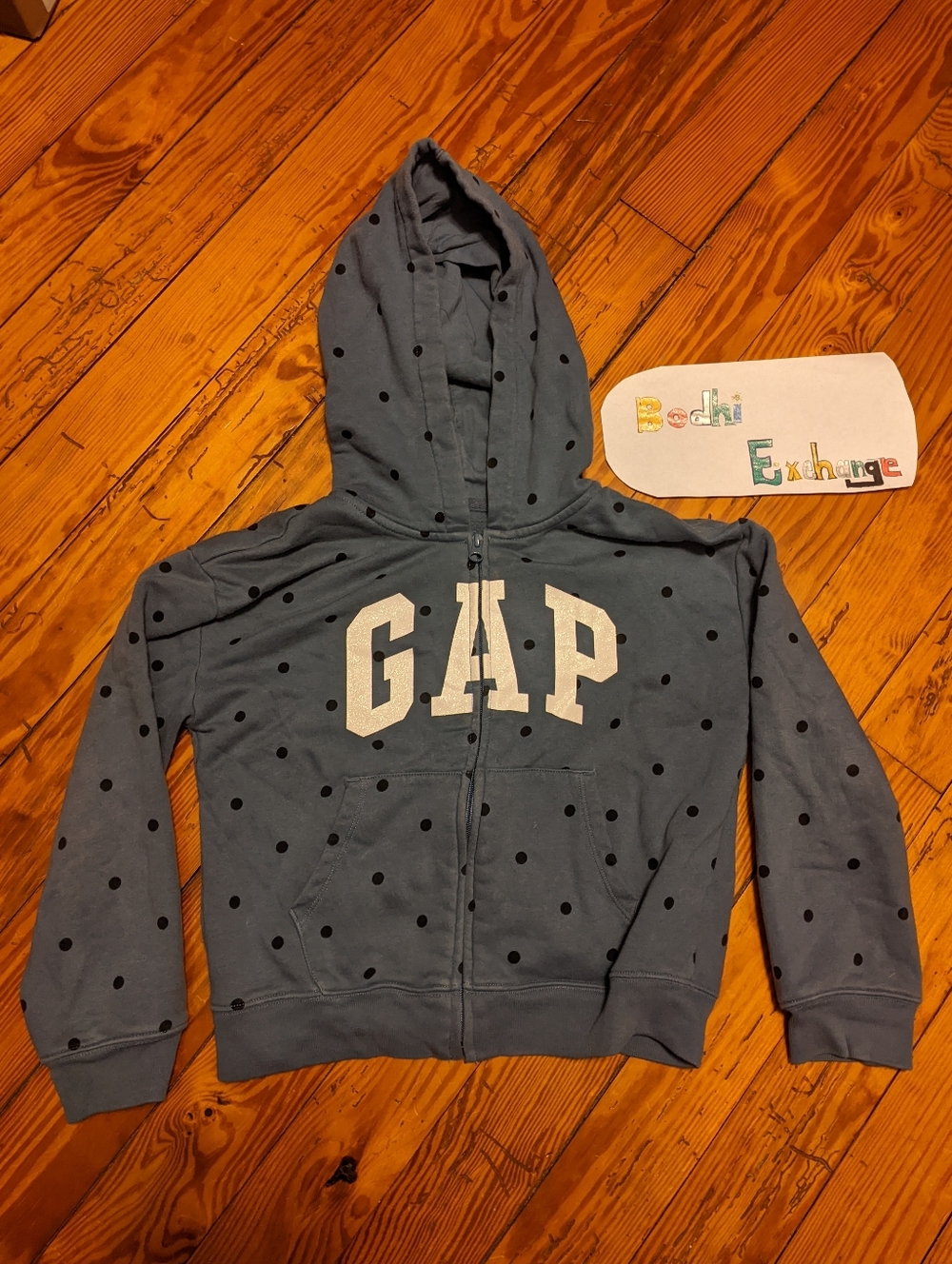 GAP Navy Polka Dot Logo Zip Hoodie